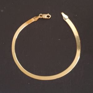 Solid 14k Gold Ladies Herringbone Bracelet 6' 3mm